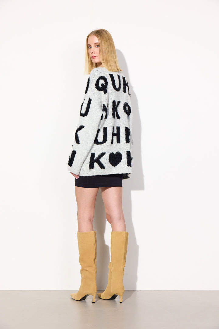 HUNKØN Jenny Knit Cardigan Cardigans White