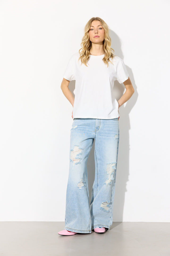 HUNKØN Jody Ripped Jeans Bukser Light Denim