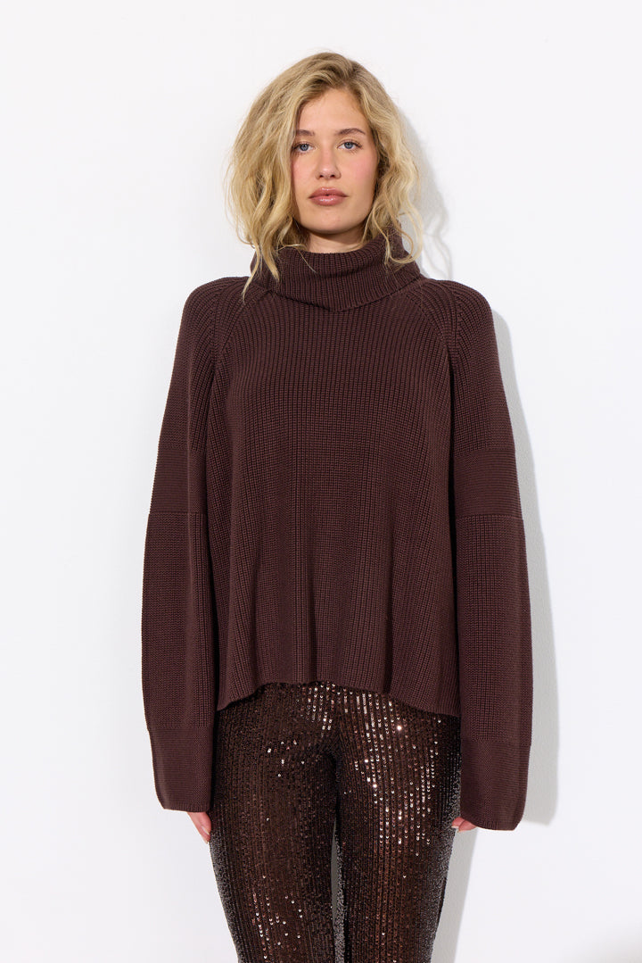 HUNKØN Jules Knit Blouse Bluser Chestnut