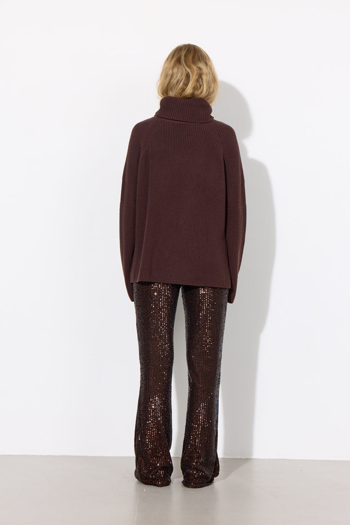 HUNKØN Jules Knit Blouse Bluser Chestnut