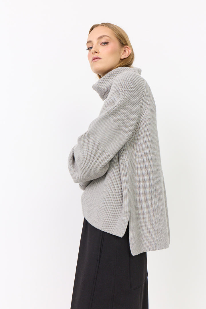 HUNKØN Jules Knit Blouse Bluser Grey