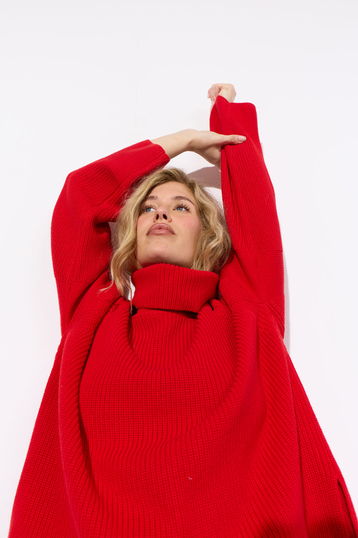 HUNKØN Jules Knit Blouse Bluser Red