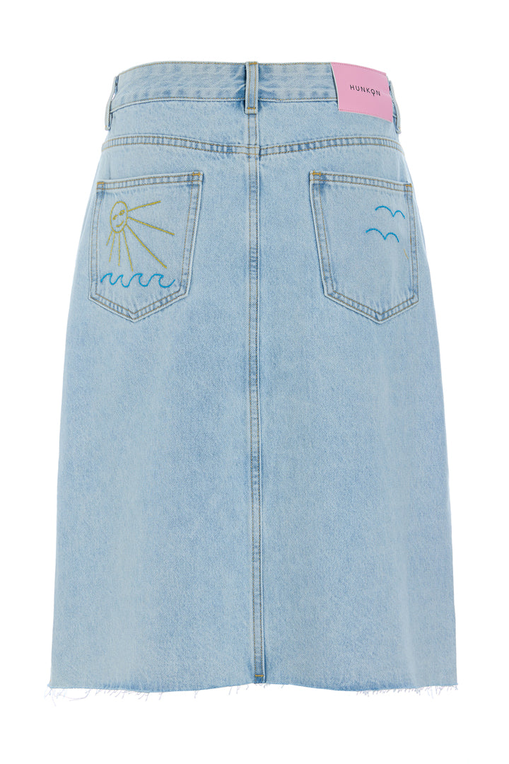 HUNKØN Kenna Denim Skirt Nederdele Light Denim