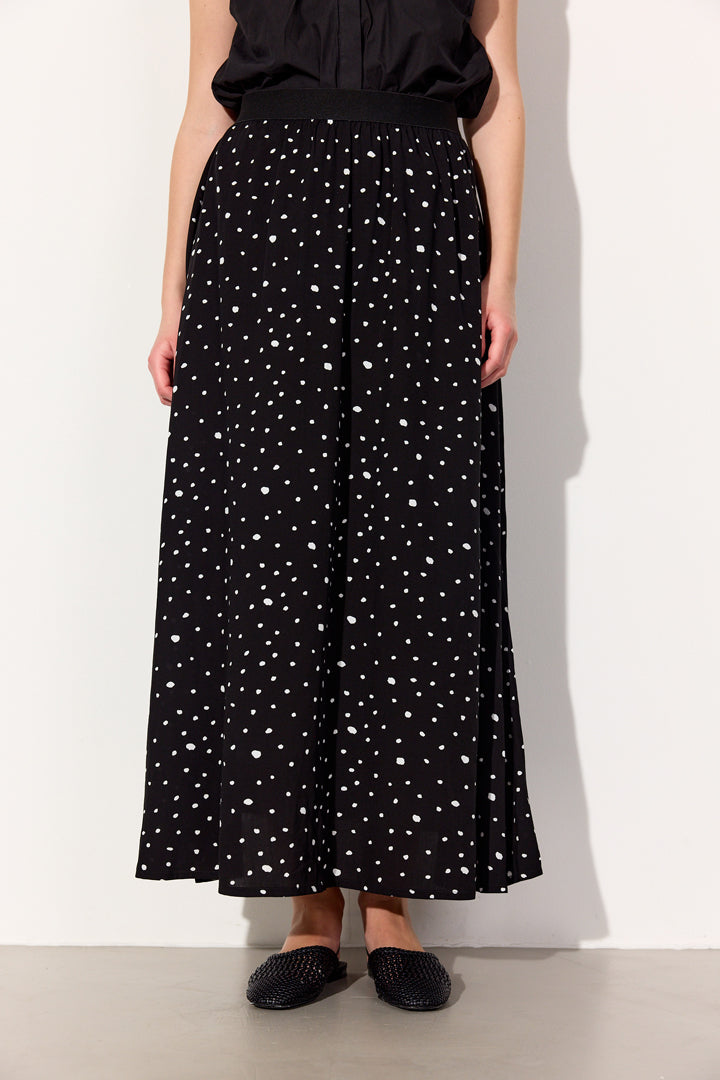 HUNKØN Kris Skirt Nederdele Black w/White dots
