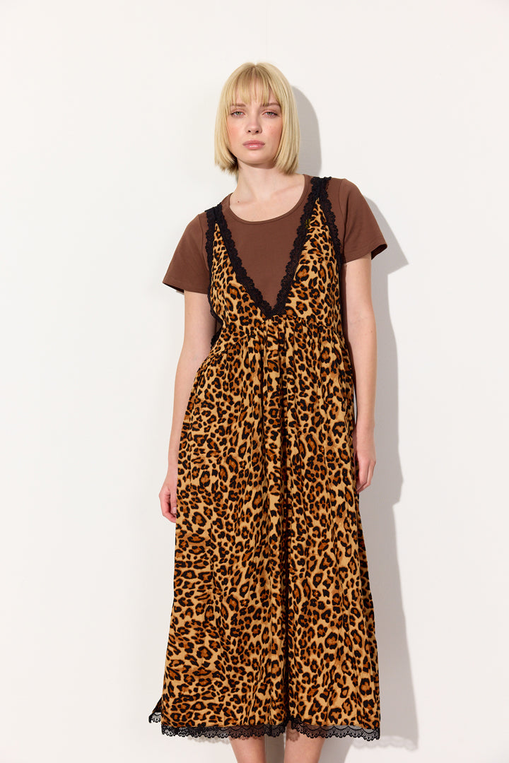 HUNKØN Lee Oversized Dress Kjoler Leopard