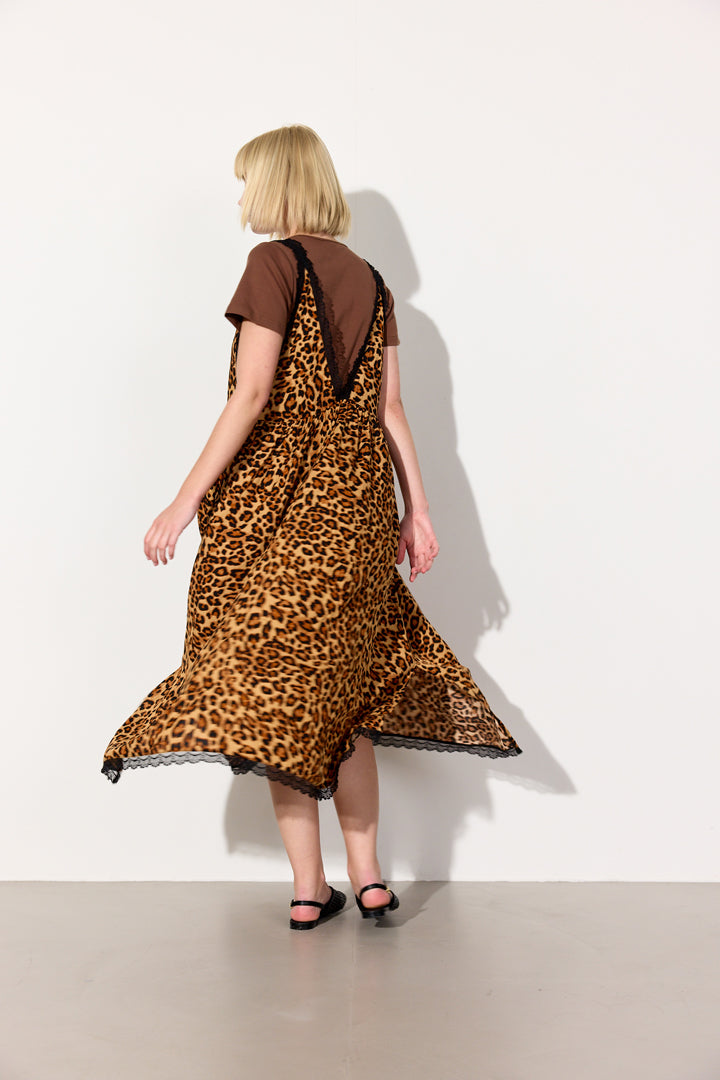 HUNKØN Lee Oversized Dress Kjoler Leopard