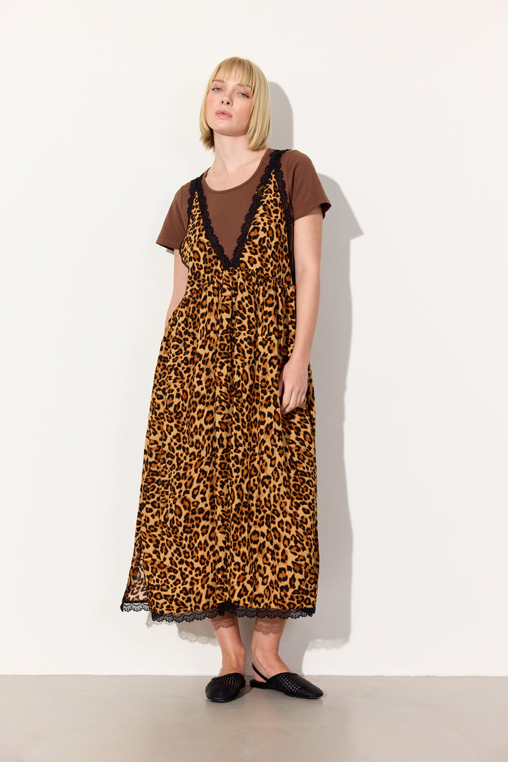 HUNKØN Lee Oversized Dress Kjoler Leopard