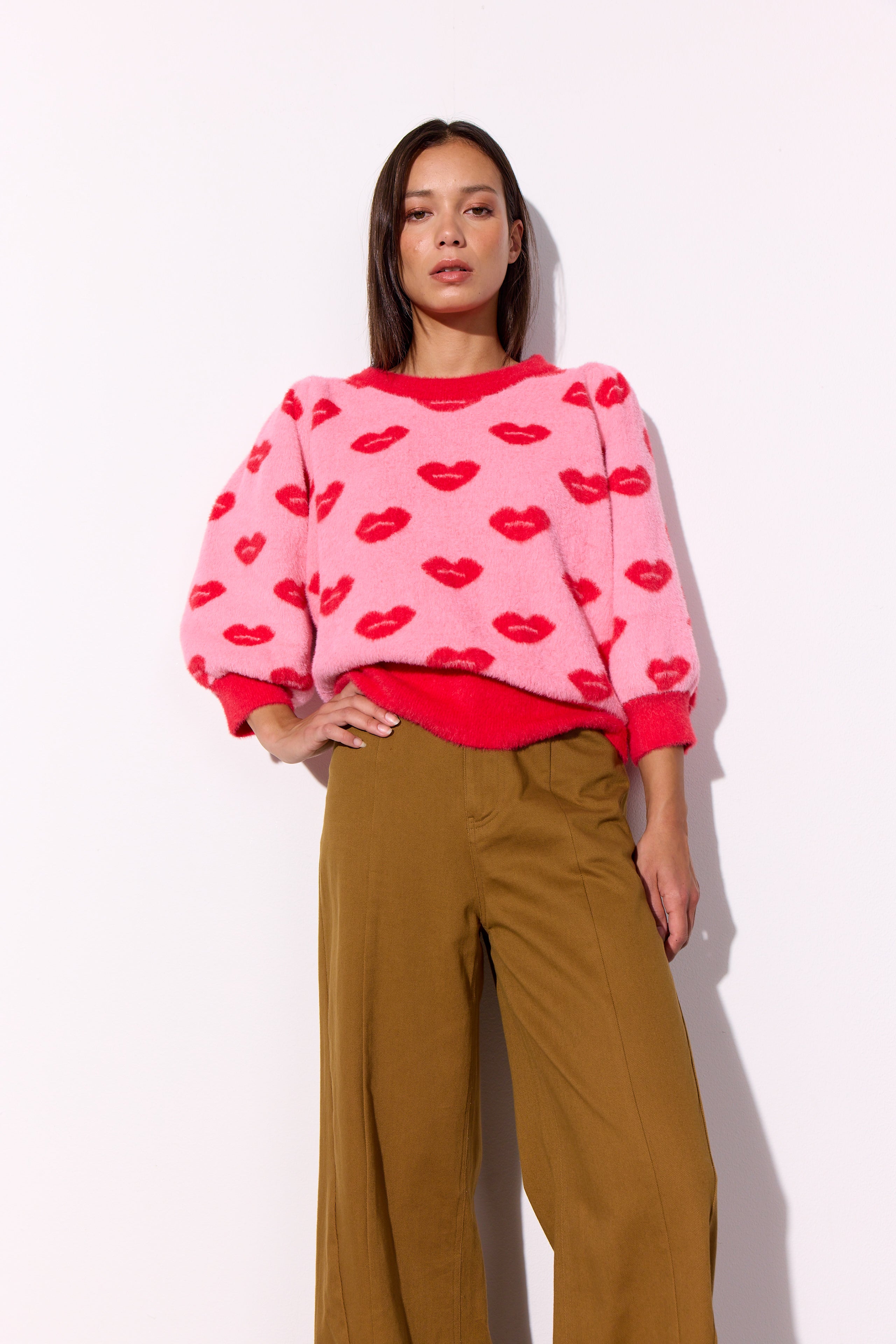 HUNKØN Lilou Blouse Bluser Kiss Me Art Print