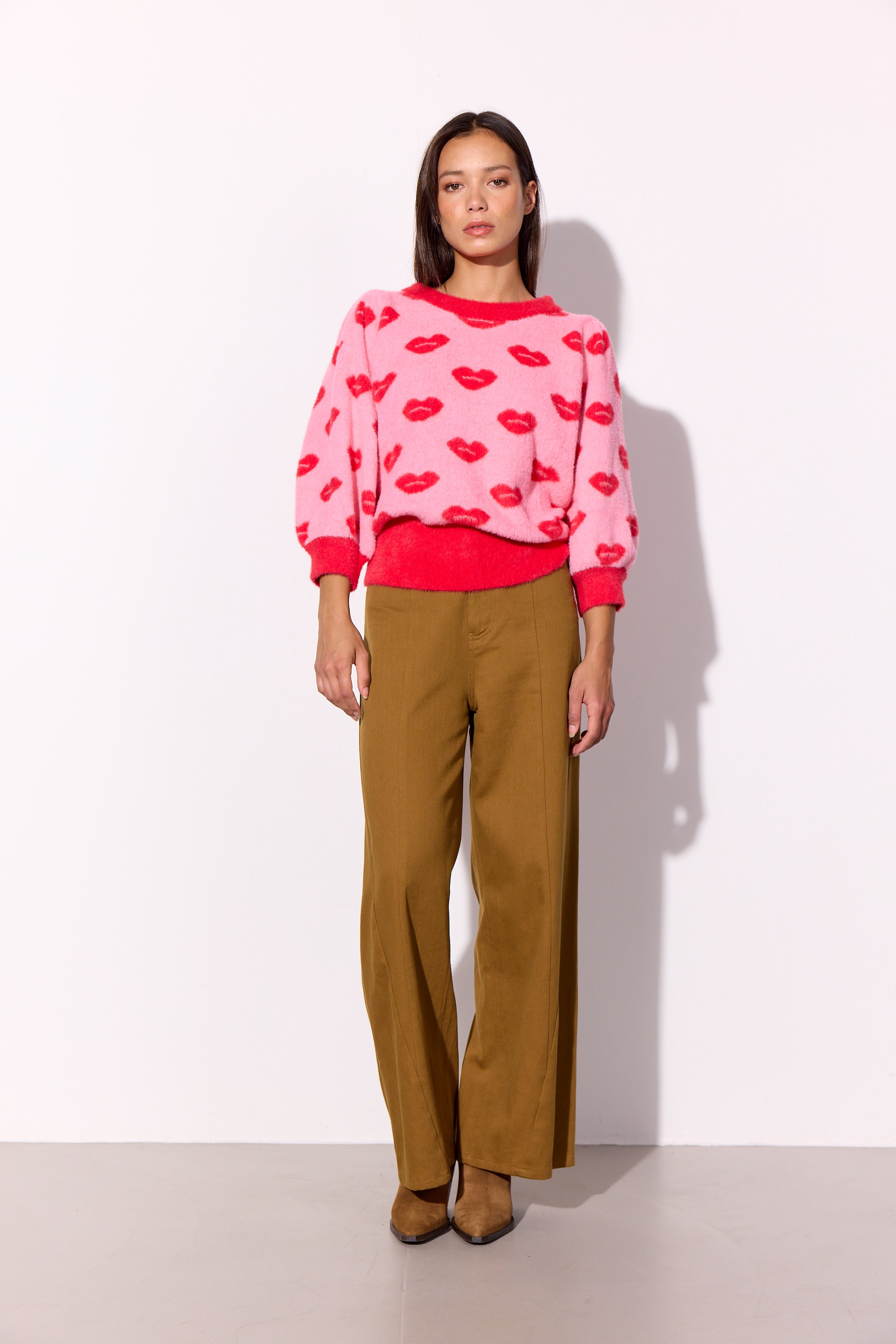 HUNKØN Lilou Blouse Bluser Kiss Me Art Print