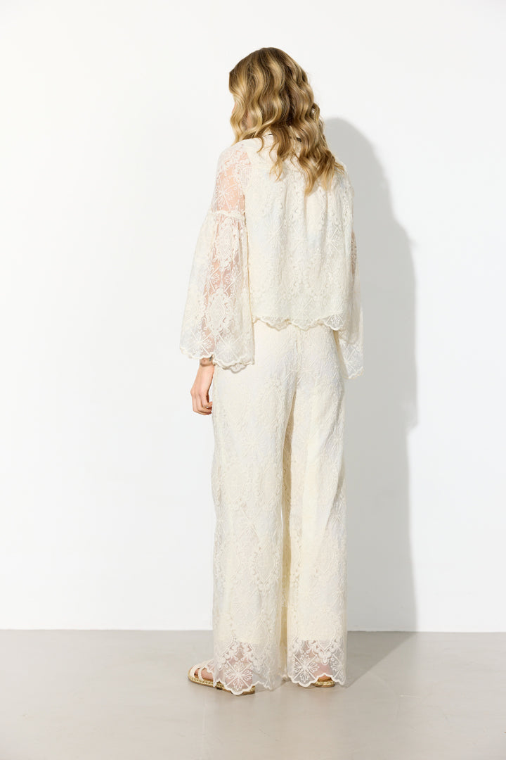 HUNKØN Lulu Lace Shirt Skjorter Cream Lace
