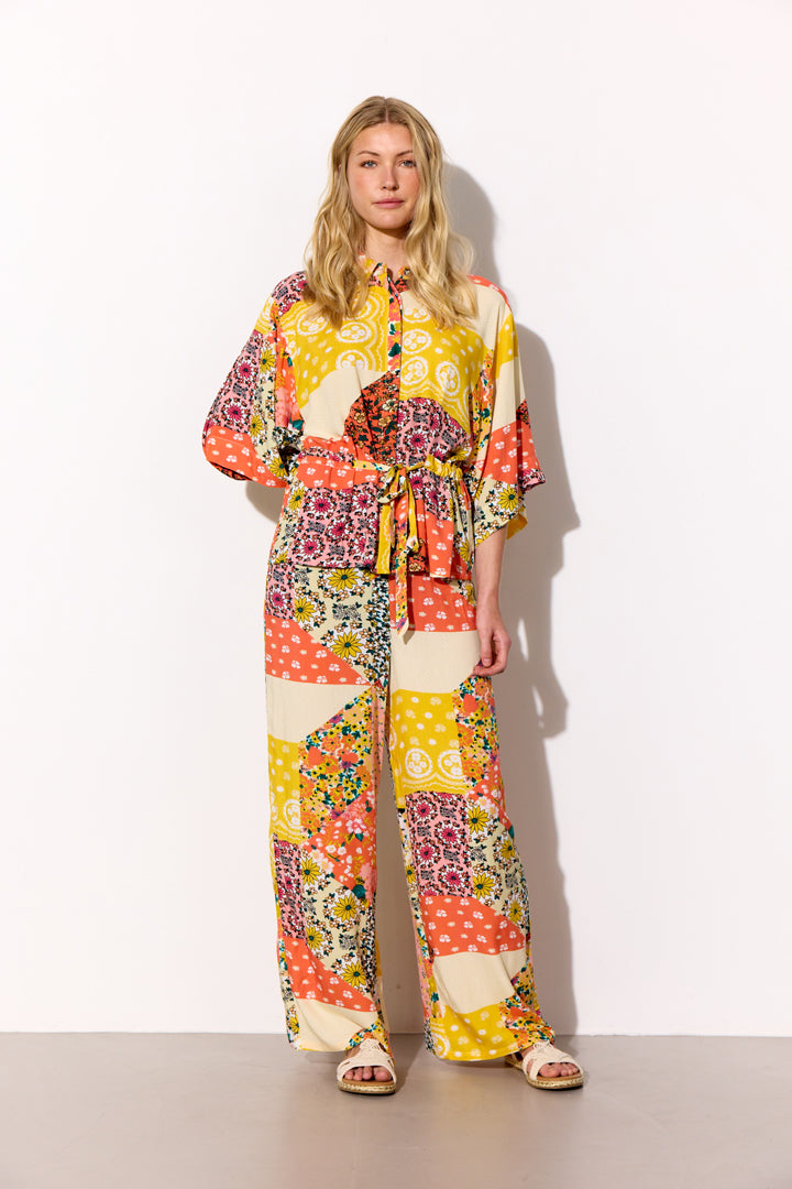 HUNKØN Madelaine Shirt Skjorter Yellow Patchwork