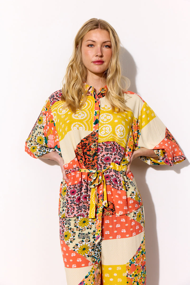 HUNKØN Madelaine Shirt Skjorter Yellow Patchwork