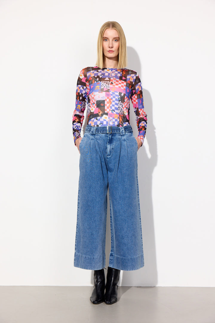 HUNKØN Madison Mesh Blouse Bluser Multiverse Art Print
