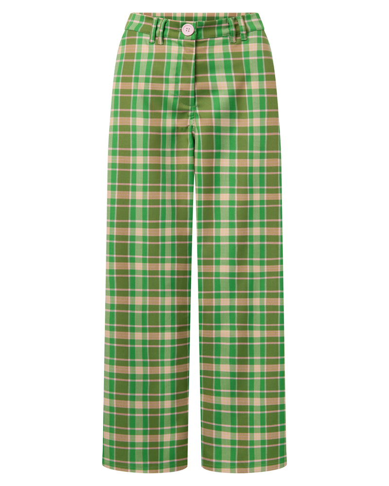 HUNKØN Maya Trousers Bukser Green Checked