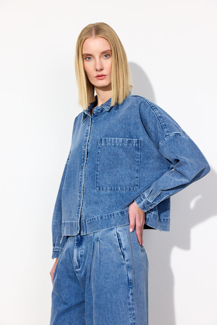 HUNKØN Nala Denim Shirt Skjorter Stonewash Denim