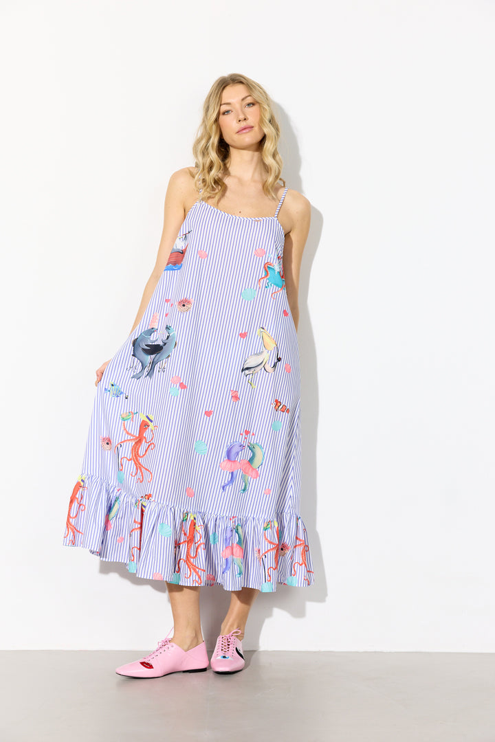 HUNKØN Nessie Dress Kjoler Blue Ocean Art Print