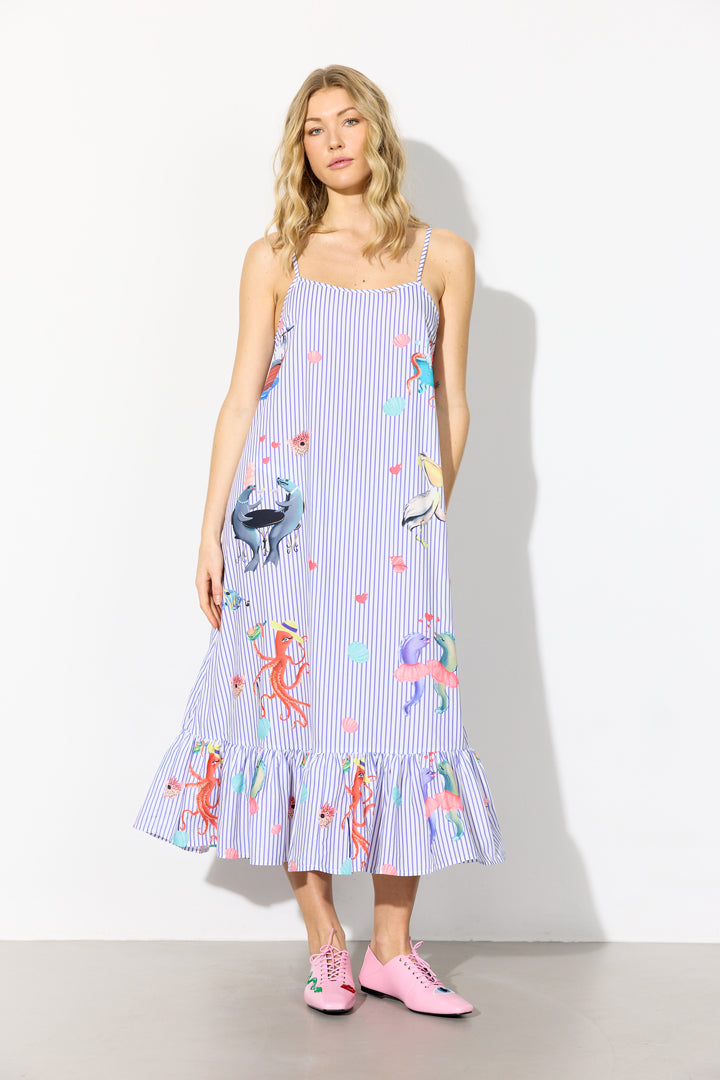 HUNKØN Nessie Dress Kjoler Blue Ocean Art Print