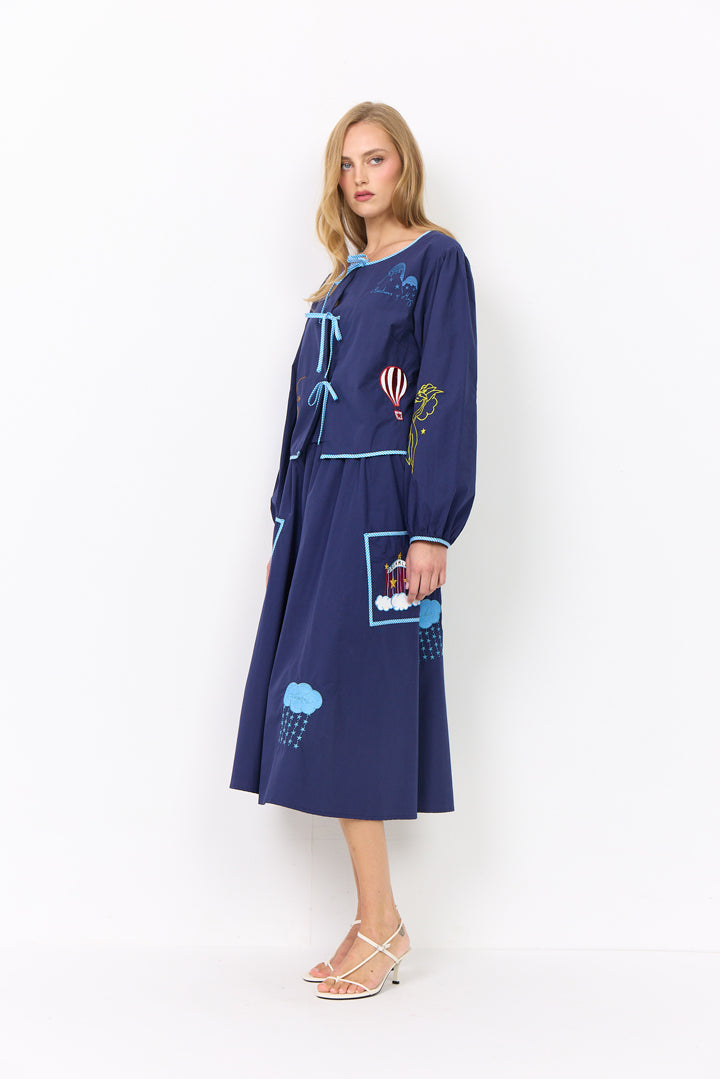 HUNKØN Nicole Skirt Nederdele Navy