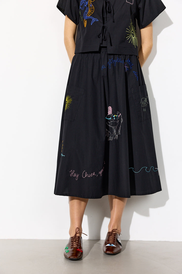 HUNKØN Nima Skirt Nederdele Black