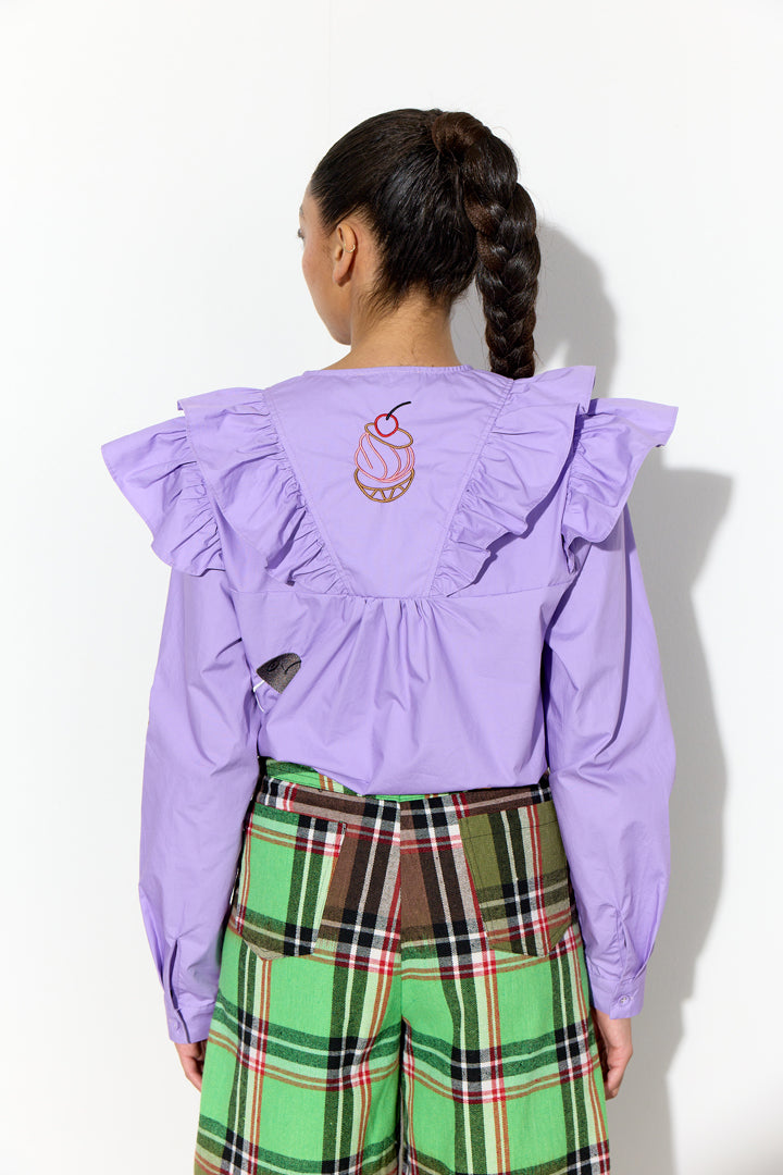HUNKØN Nola Ruffle Shirt Skjorter Lavender