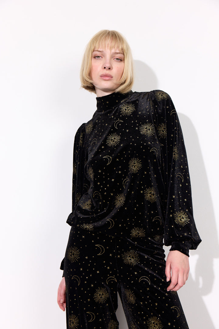 HUNKØN Olympia Blouse Bluser Black