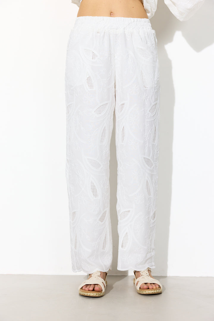 HUNKØN Orla Trousers Bukser White