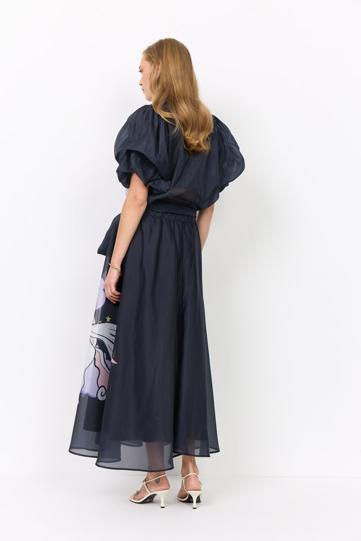 HUNKØN Pallas Long Skirt Nederdele Black Pony