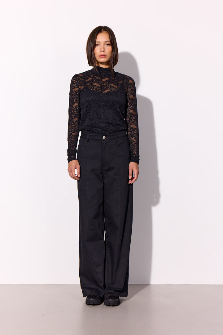 HUNKØN Perry Blouse Bluser Black