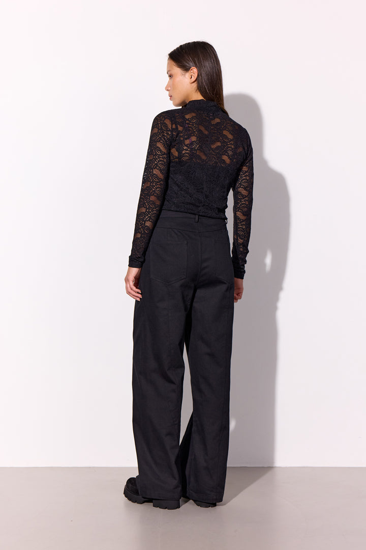 HUNKØN Perry Blouse Bluser Black