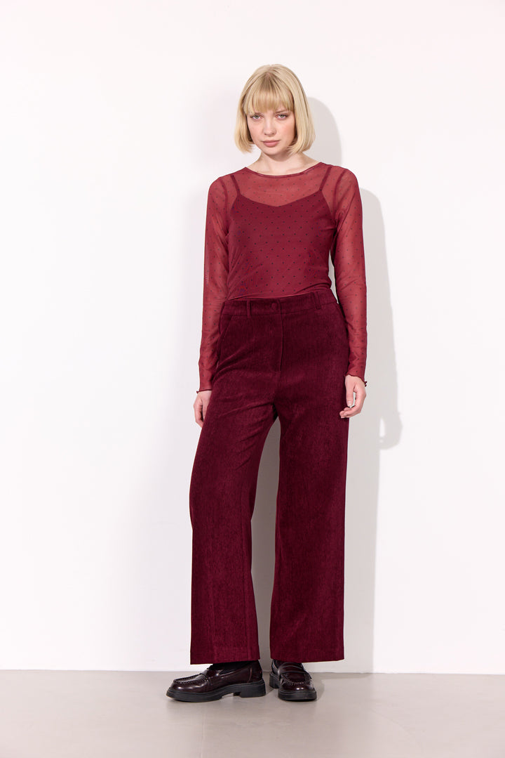 HUNKØN Petra Trousers Bukser Burgundy