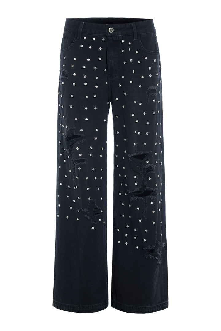 HUNKØN Priya Gem Jeans Bukser Black Denim