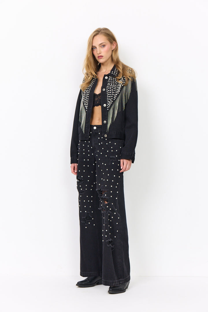HUNKØN Priya Gem Jeans Bukser Black Denim