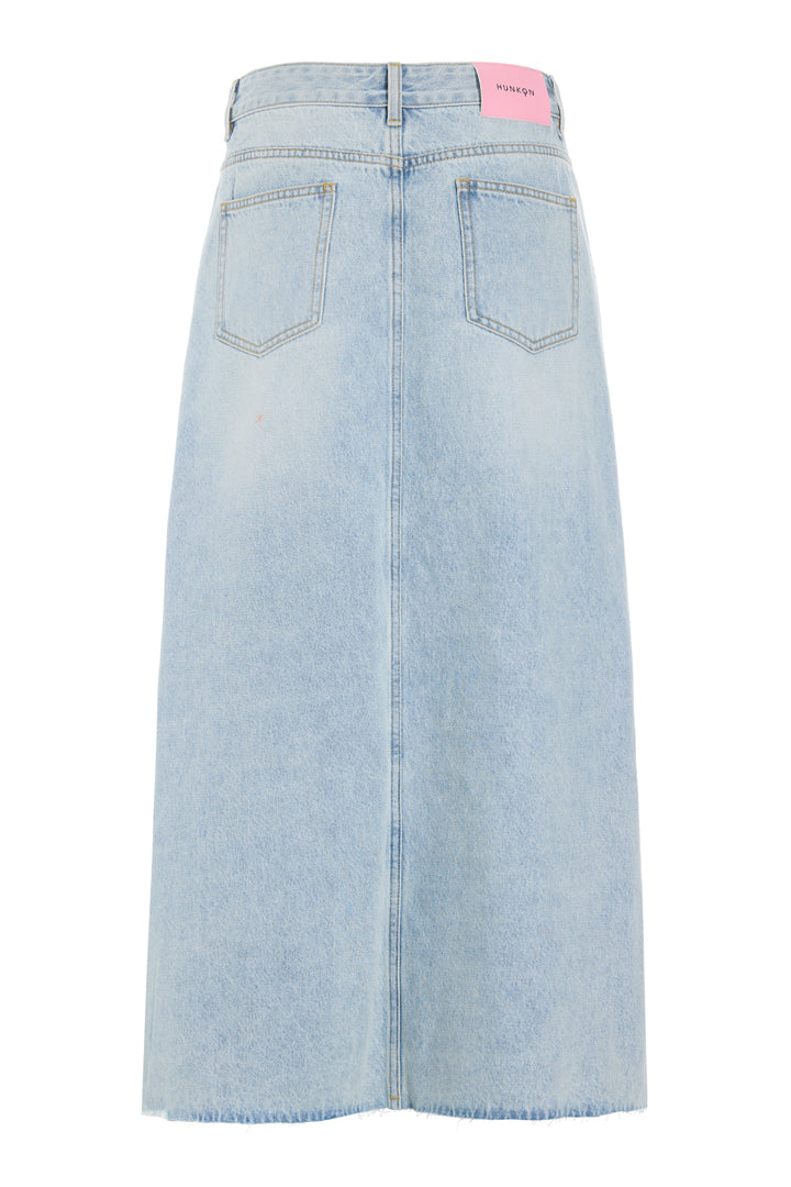 HUNKØN Priya Gem Skirt Nederdele Light Denim