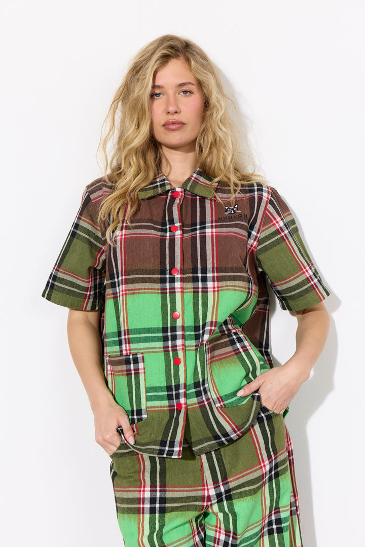 HUNKØN Ramone Shirt Skjorter Green Tartan