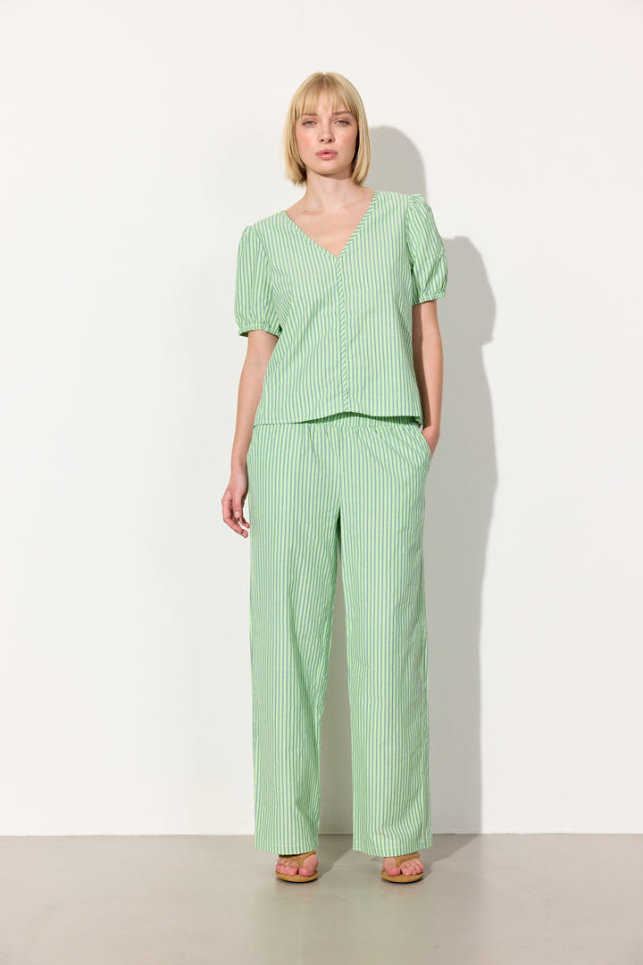 HUNKØN Randi Top Toppe Green Striped