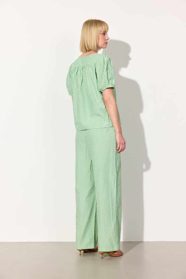 HUNKØN Randi Top Toppe Green Striped