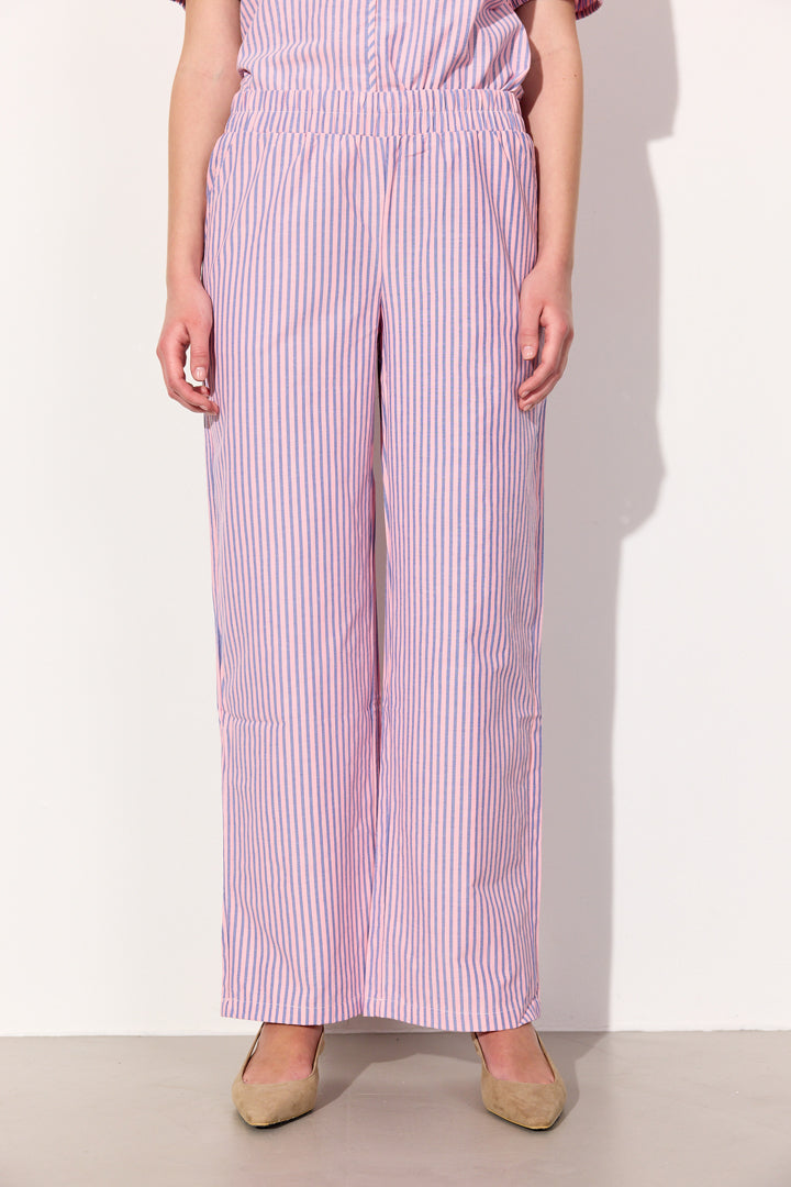 HUNKØN Randi Trousers Bukser Pink Striped