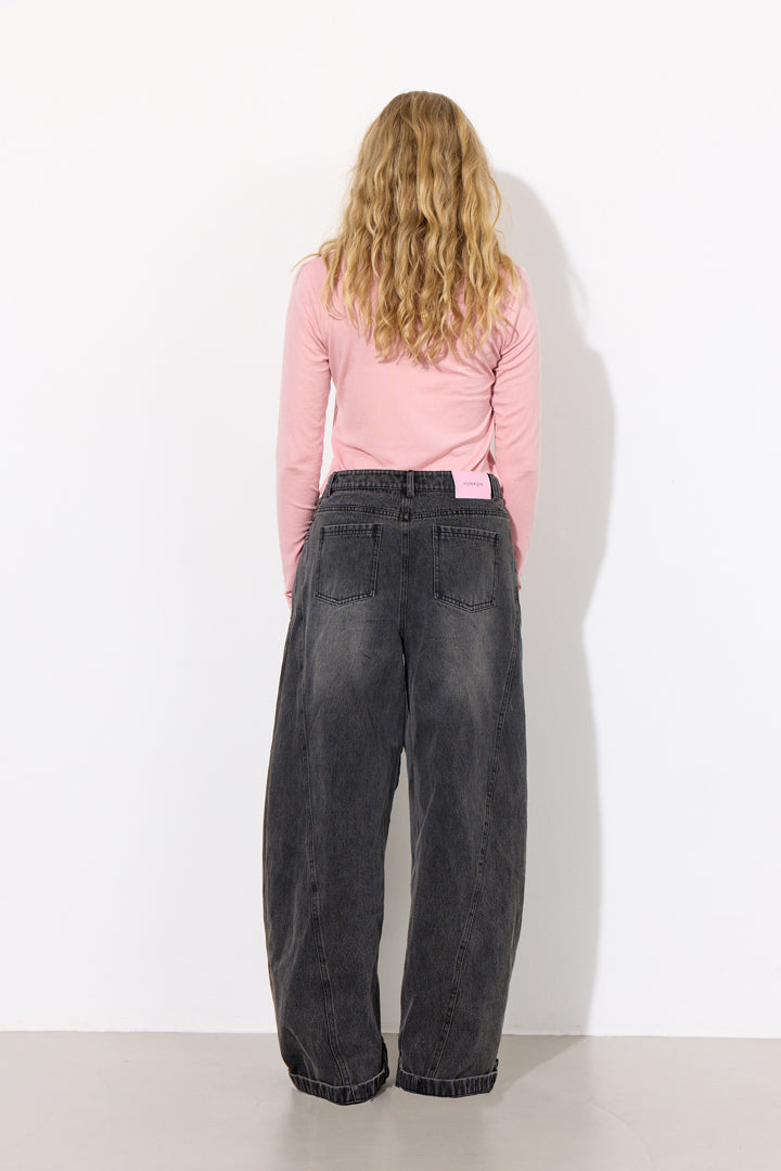 HUNKØN Renata Barrel Jeans Bukser Black