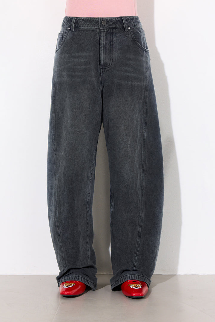 HUNKØN Renata Barrel Jeans Bukser Black