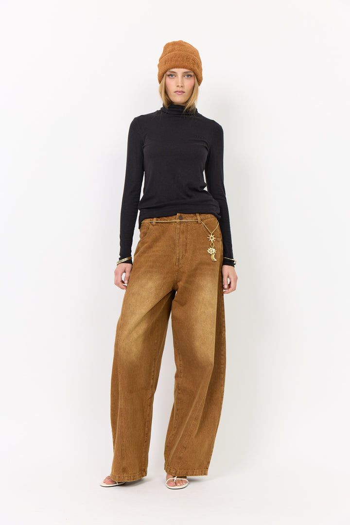 HUNKØN Renata Barrel Jeans Bukser Brown