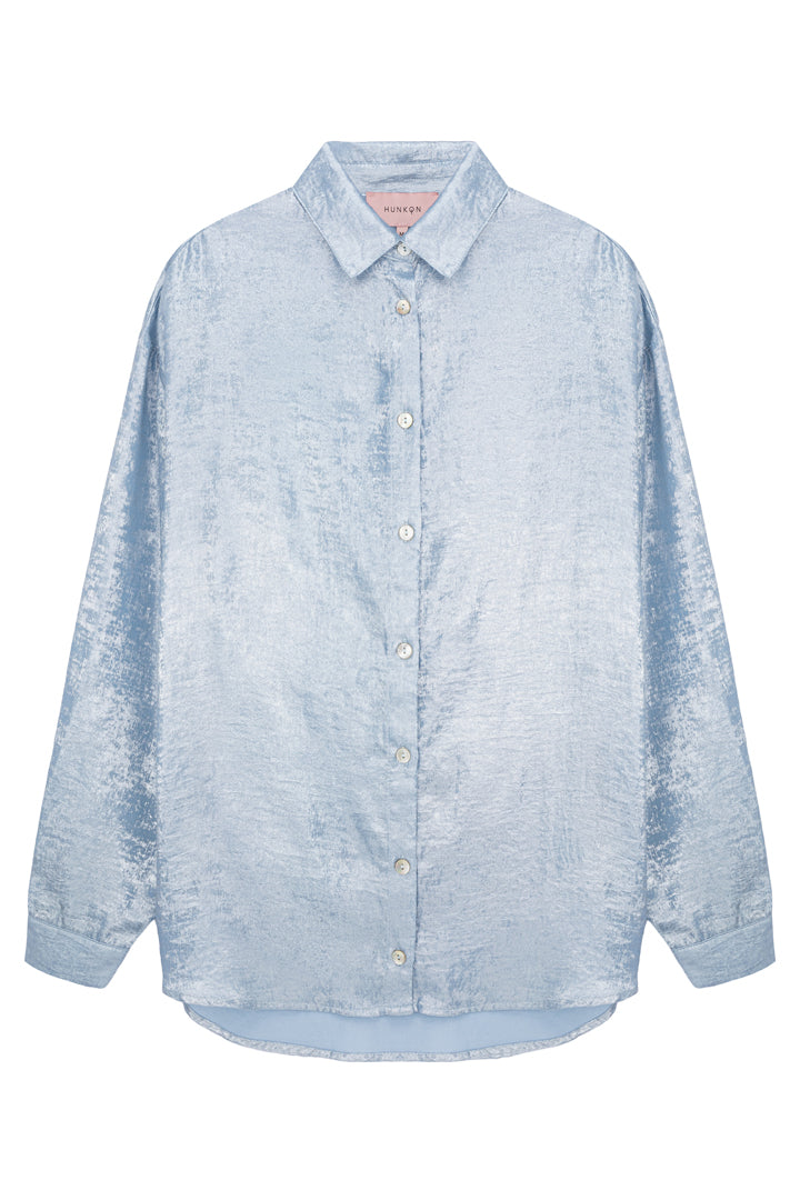 HUNKØN Robin Shirt Skjorter Blue Metallic