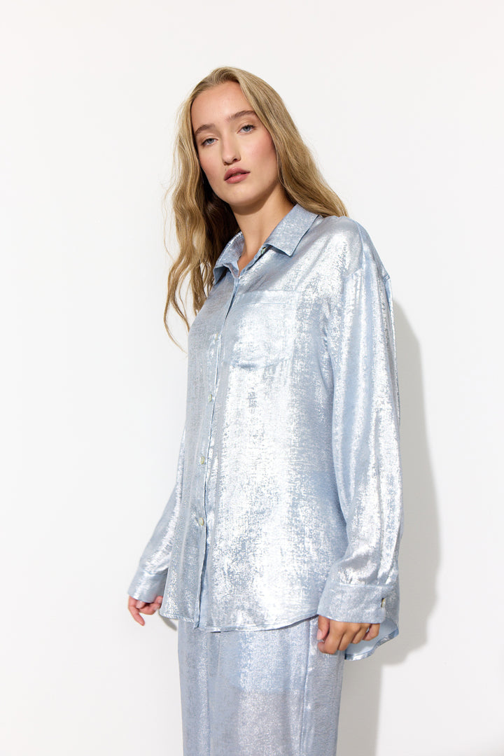 HUNKØN Robin Shirt Skjorter Blue Metallic