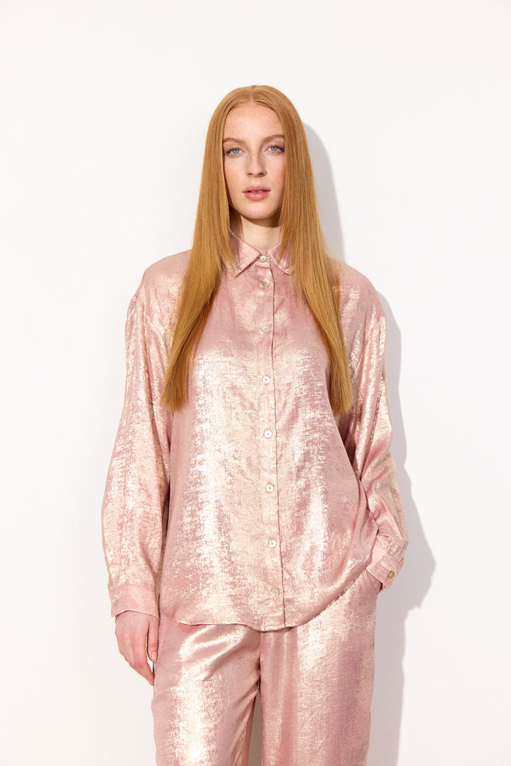 HUNKØN Robin Shirt Skjorter Rose Metallic