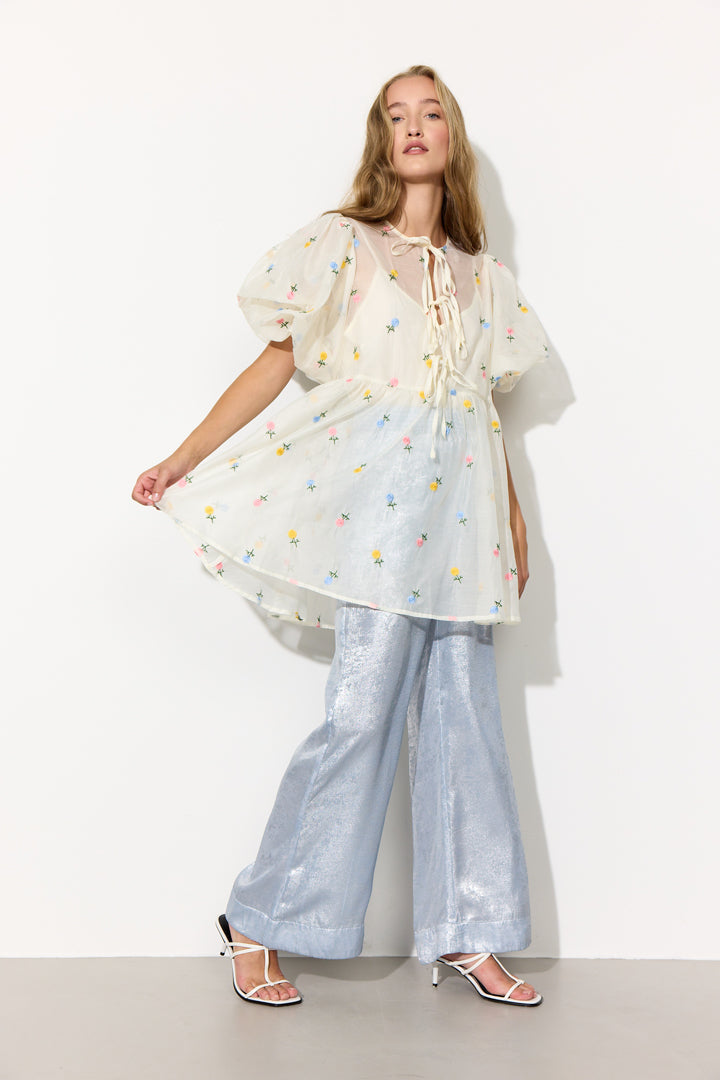 HUNKØN Robin Trousers Bukser Blue Metallic