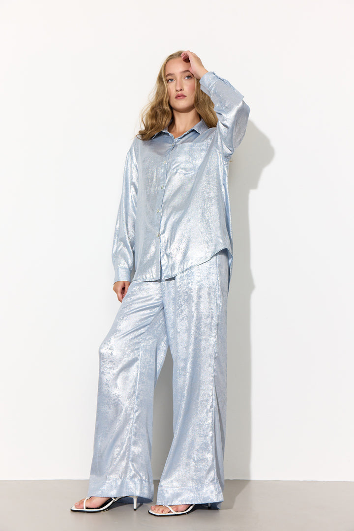 HUNKØN Robin Trousers Bukser Blue Metallic
