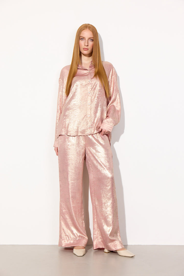 HUNKØN Robin Trousers Bukser Rose Metallic