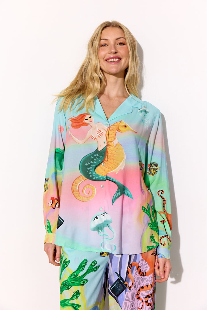 HUNKØN Sandy Shirt Skjorter Ocean Life Art Print