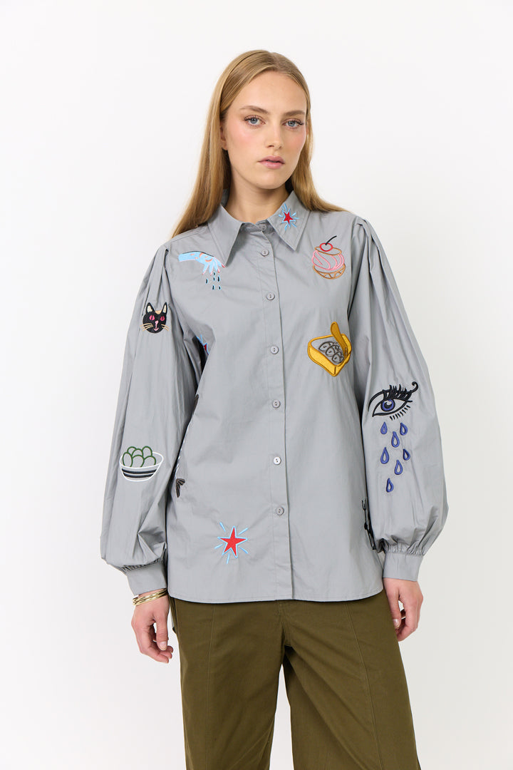 HUNKØN Sasha Shirt Skjorter Grey