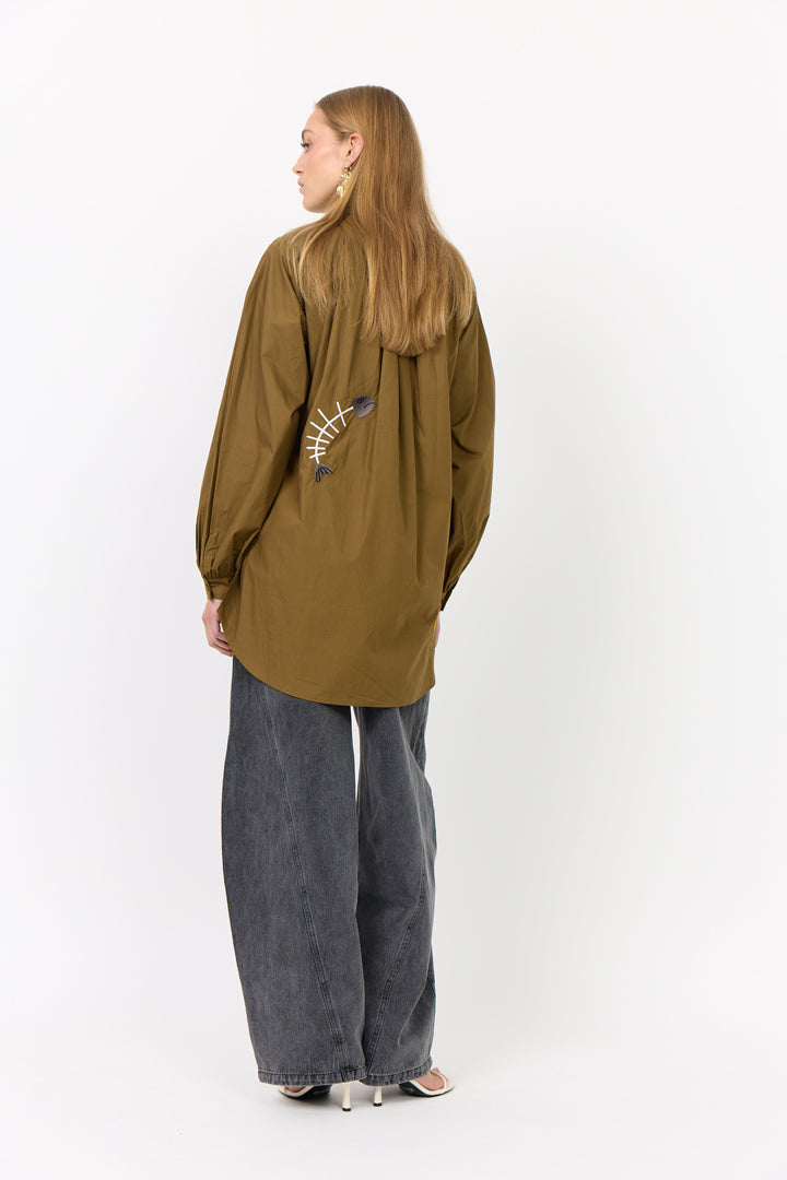 HUNKØN Sasha Shirt Skjorter Olive