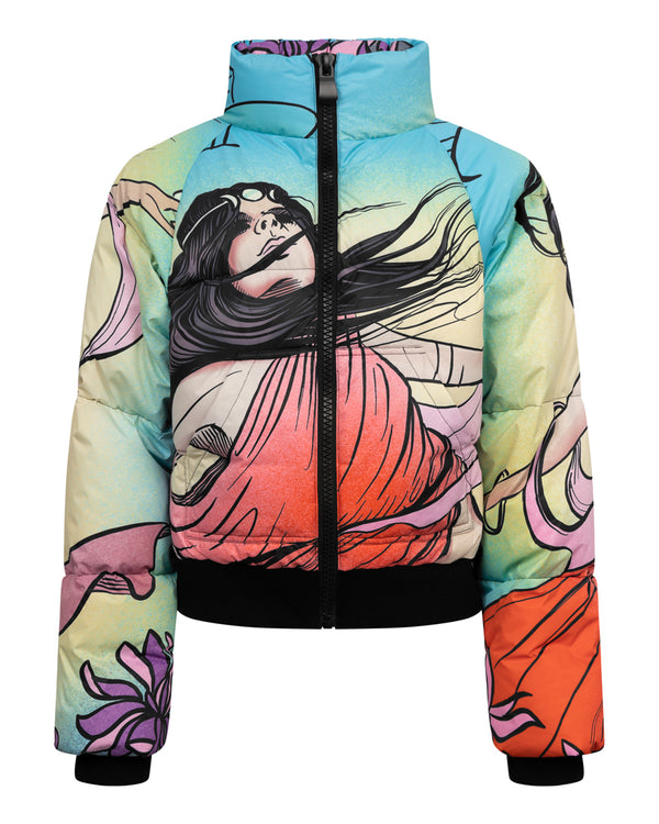 HUNKØN Stevie Bomber Jacket | Farverig jakke med The Witch Art Print